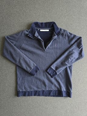 Criquet Quarter-Zip Pullover Fleece Sweater Men's Size Medium Navy Long Sleeve